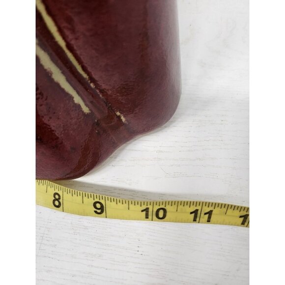 Vintage Japanese Asian Jacket Large Ceramic Figural Vase Red Mid Century Modern - Picture 12 of 12